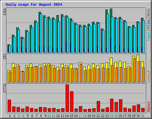 Daily usage for August 2024