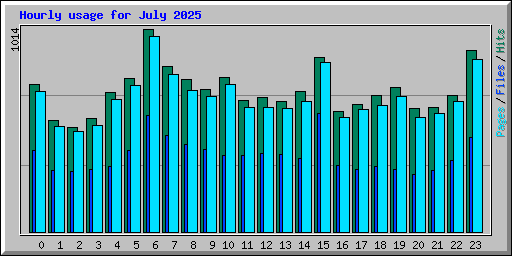 Hourly usage for July 2025