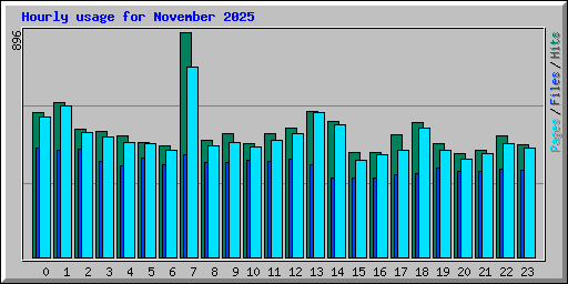 Hourly usage for November 2025