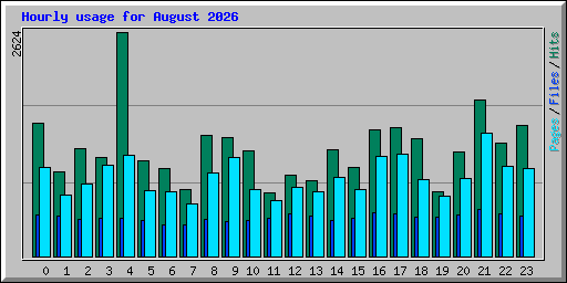 Hourly usage for August 2026